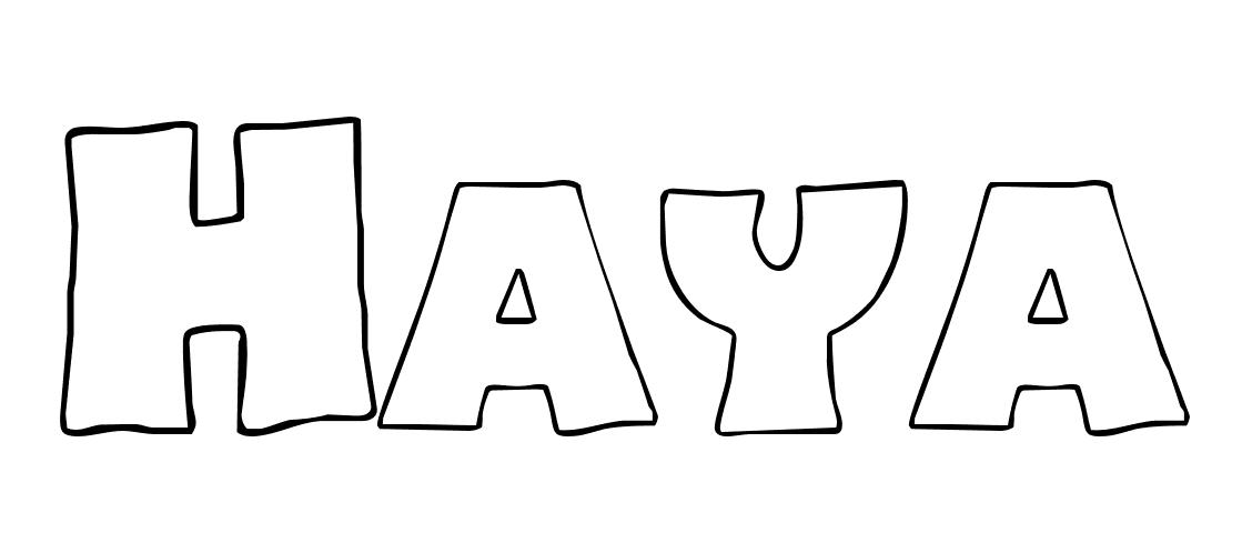 Coloriage Haya - Prénom à imprimer