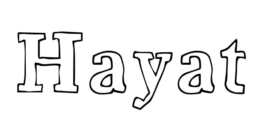 Coloriage Hayat - Prénom à imprimer