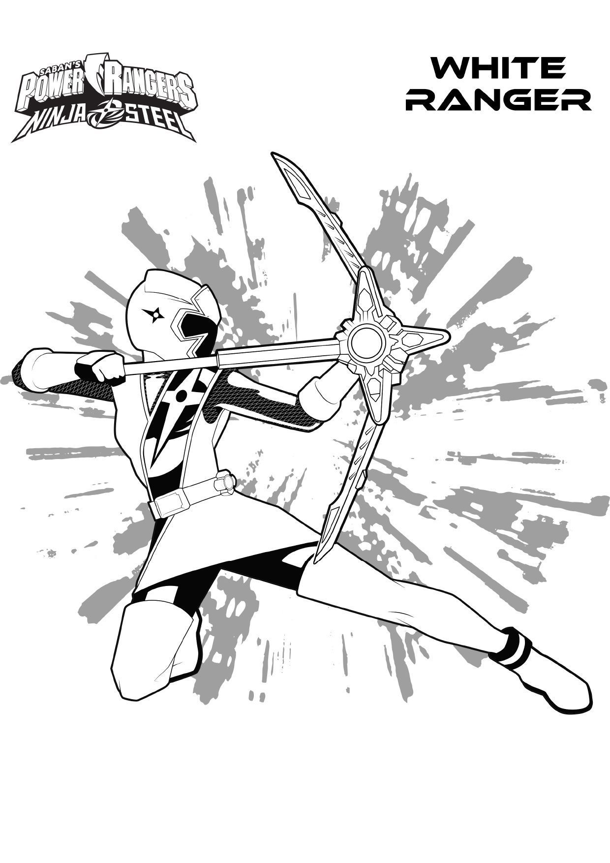 Coloriage Hayley White Ranger Power - Gulli à imprimer
