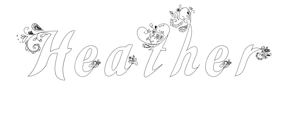 Coloriage Heather - Prénom à imprimer