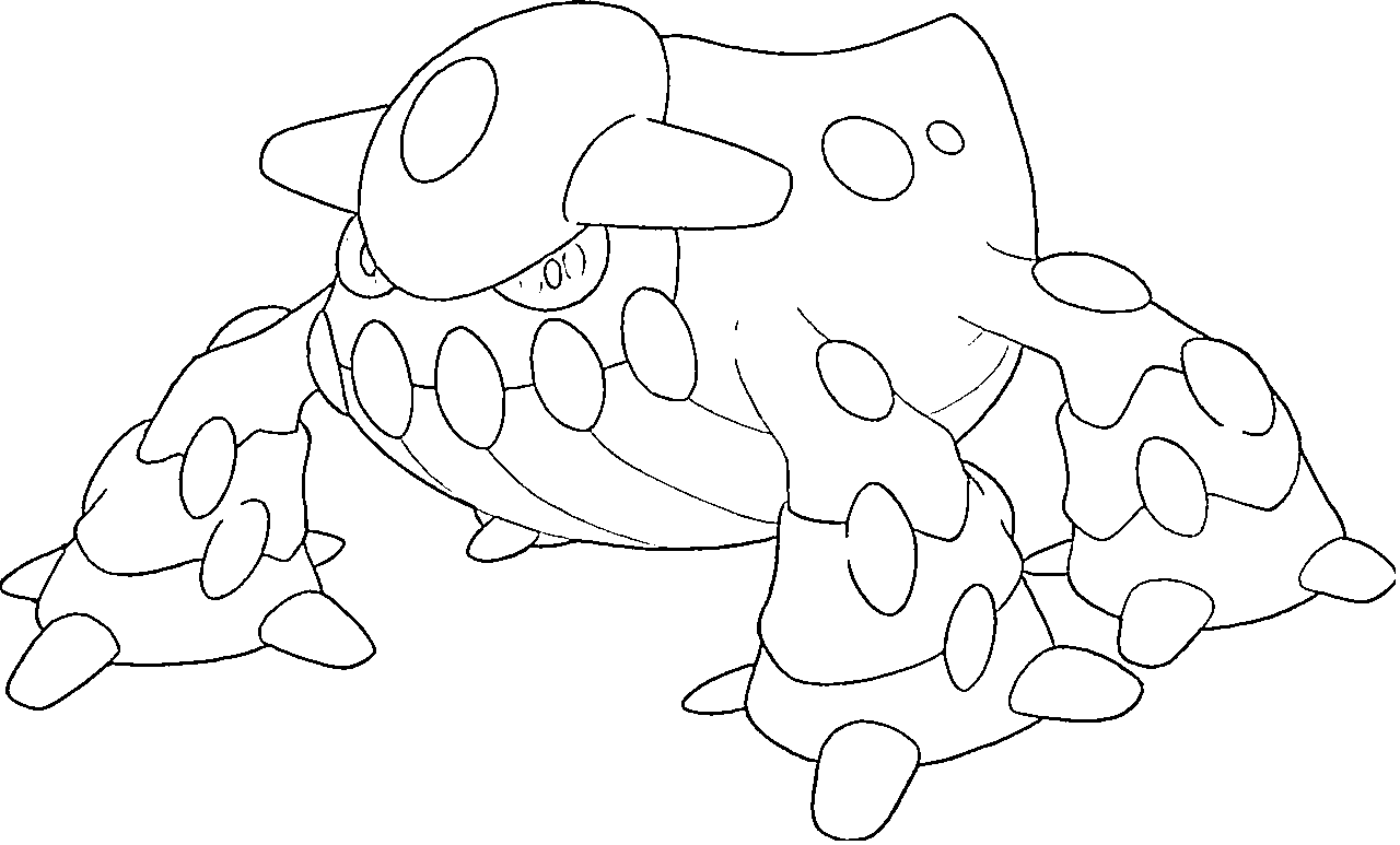 Coloriage Heatran Génération 4 - Pokémon légendaire à imprimer