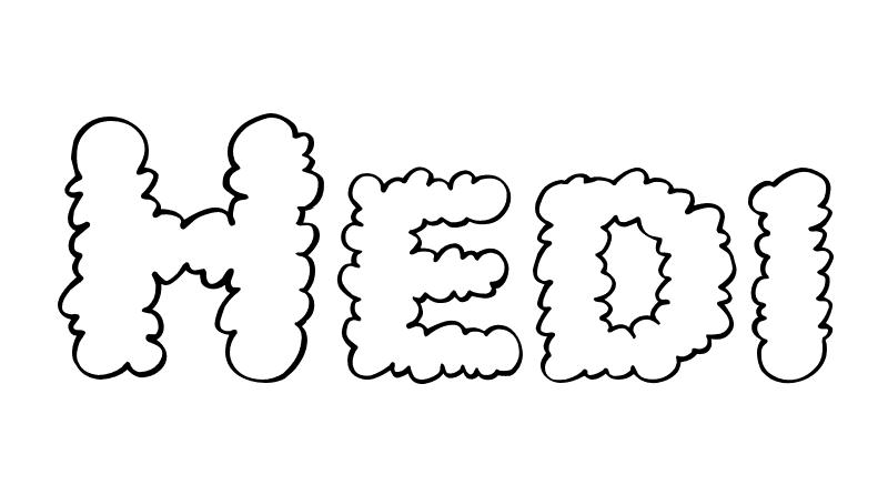 Coloriage Hedi - Prénom à imprimer