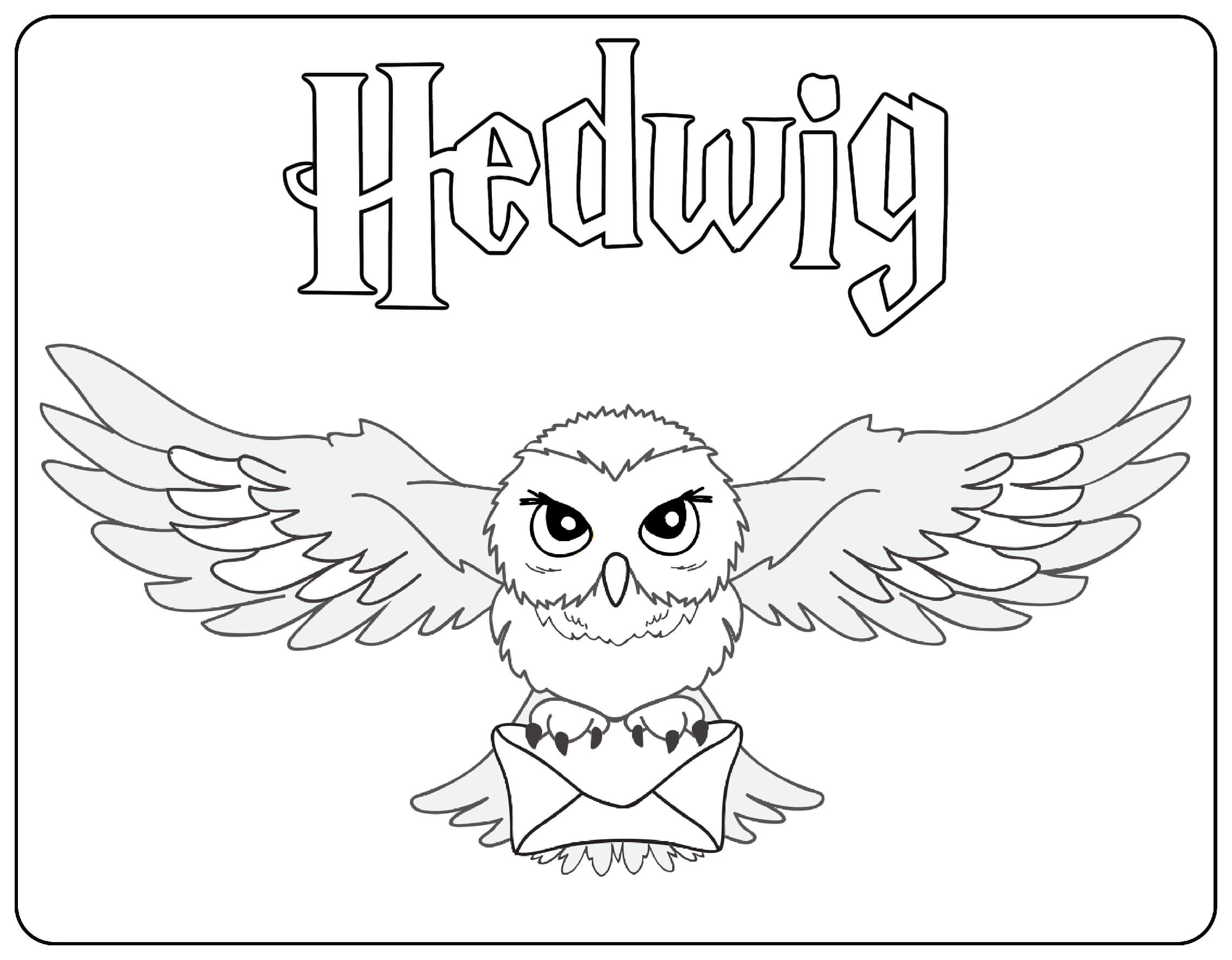 Coloriage Hedwig - Harry potter à imprimer