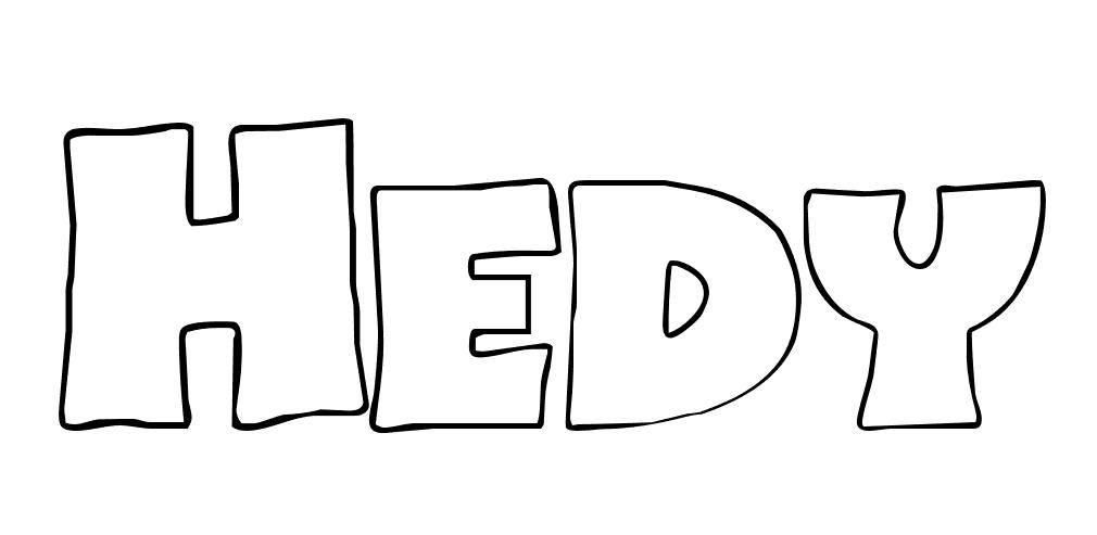 Coloriage Hedy - Prénom à imprimer