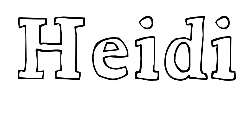 Coloriage Heidi - Prénom à imprimer