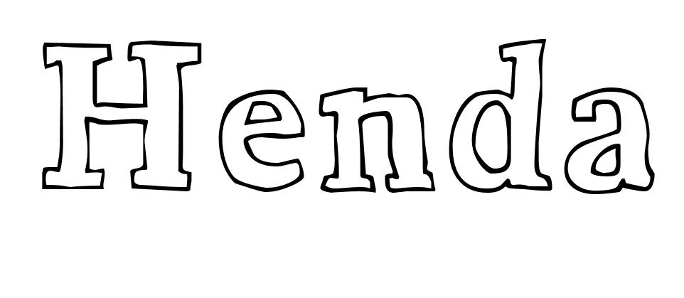 Coloriage Henda - Prénom à imprimer