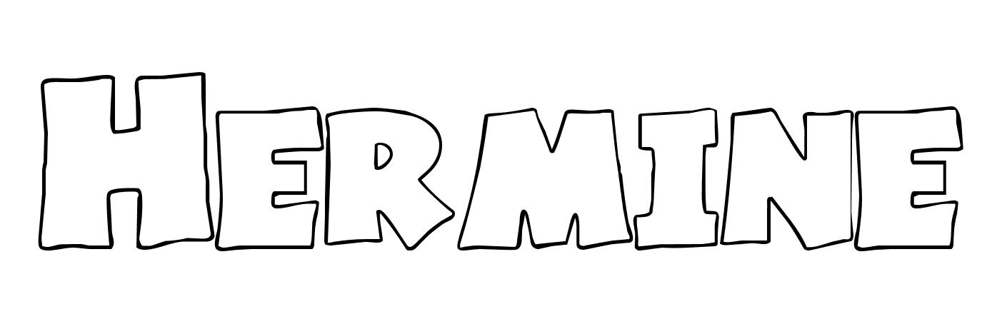 Coloriage Hermine - Prénom à imprimer