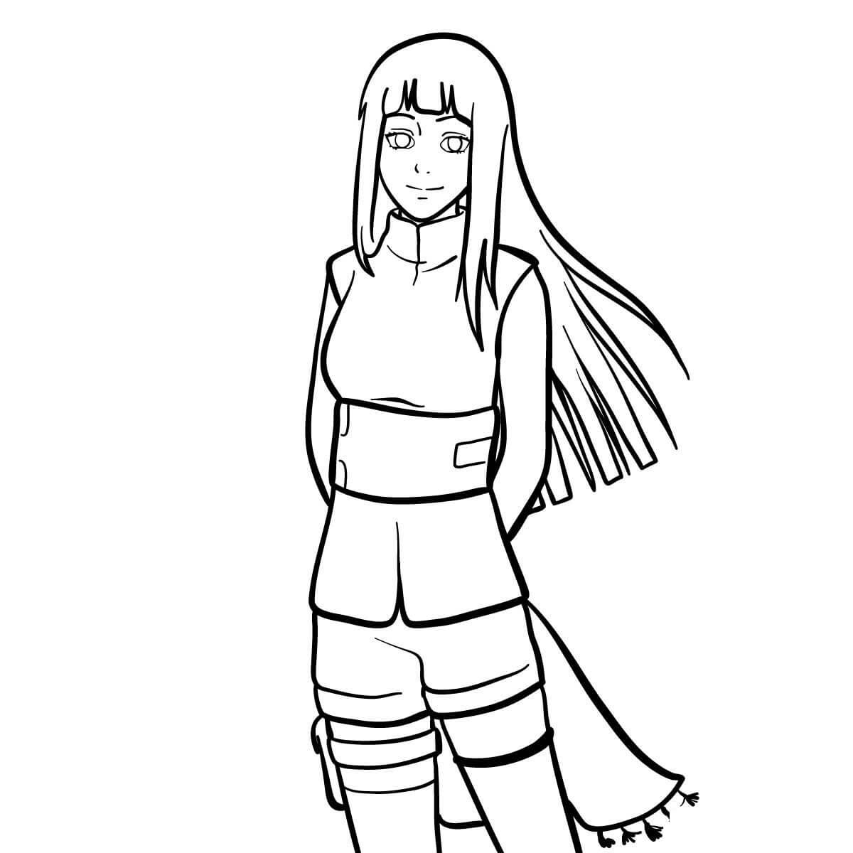Coloriage Hinata - Naruto à imprimer