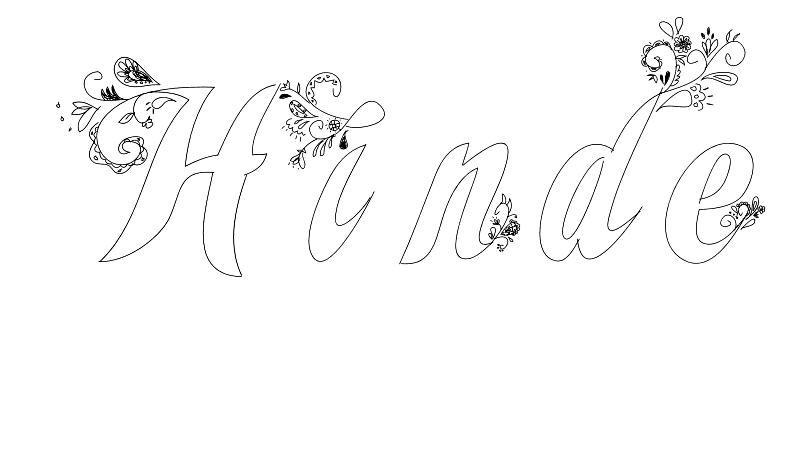 Coloriage Hinde - Prénom à imprimer