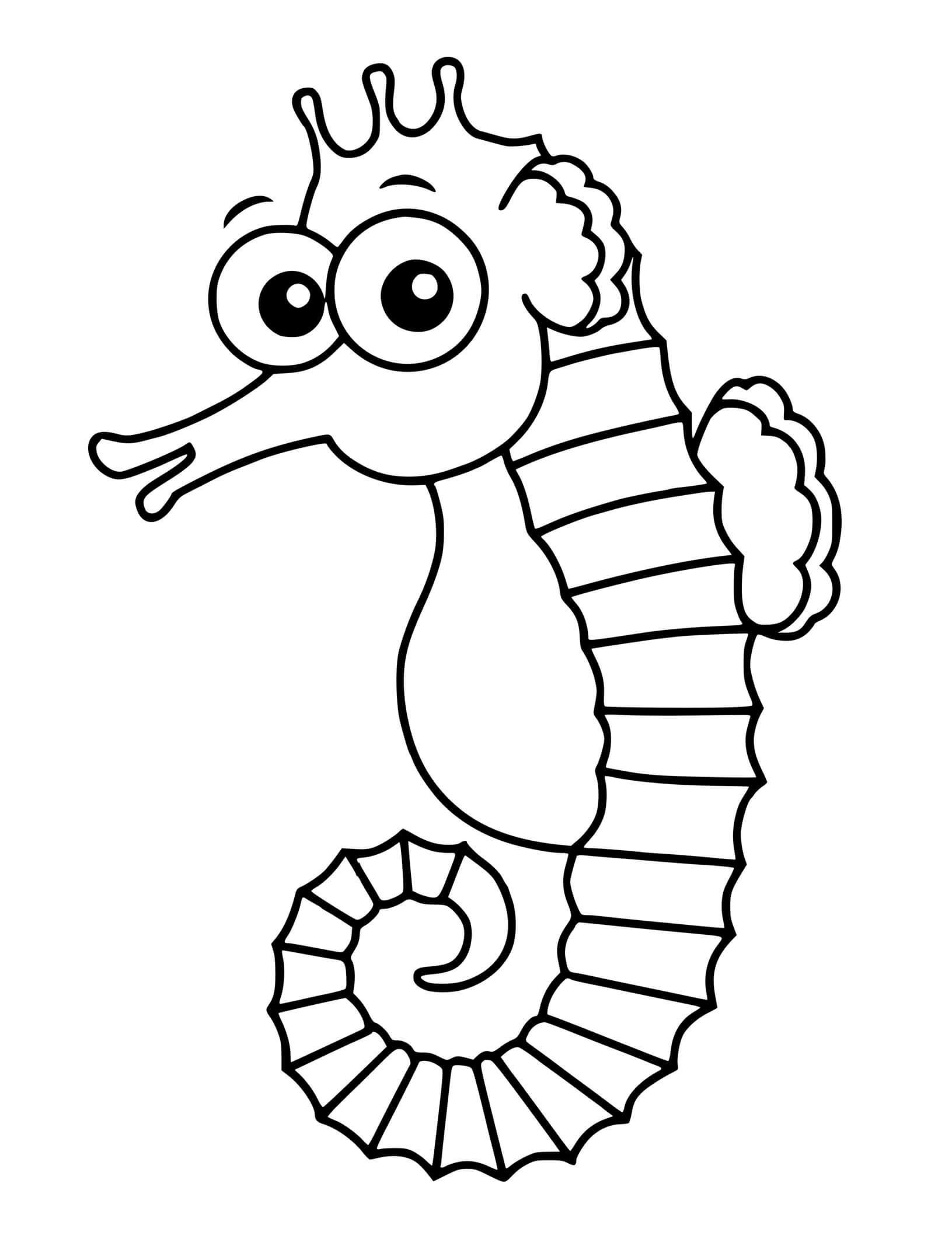Coloriage Hippocampe Arc En Ciel - Animaux de la mer à imprimer