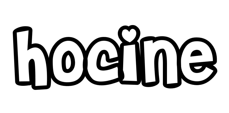Coloriage Hocine - Prénom à imprimer