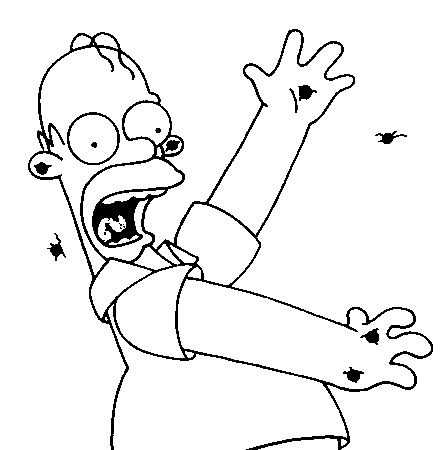 Coloriage Homer Cloue Au Mur2 - Simpson à imprimer