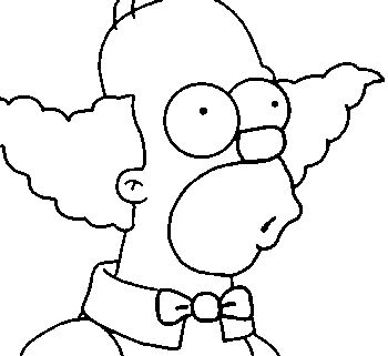 Coloriage Homer En Clown - Simpson à imprimer