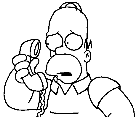Coloriage Homer Inquiet Au Telpehone - Simpson à imprimer