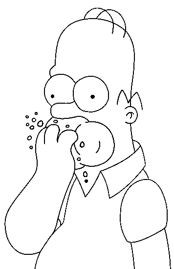 Coloriage Homer Se Goinfre - Simpson à imprimer