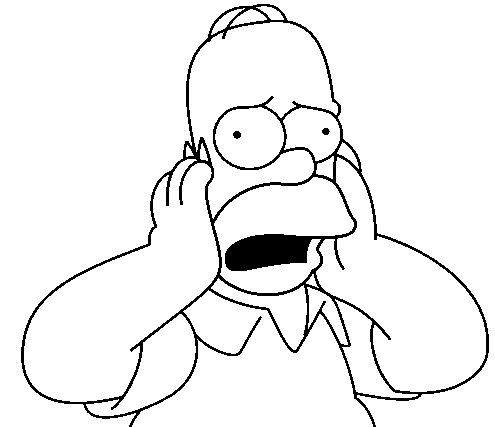 Coloriage Homer Se Tient La Tête Entre Les Mains - Simpson à imprimer
