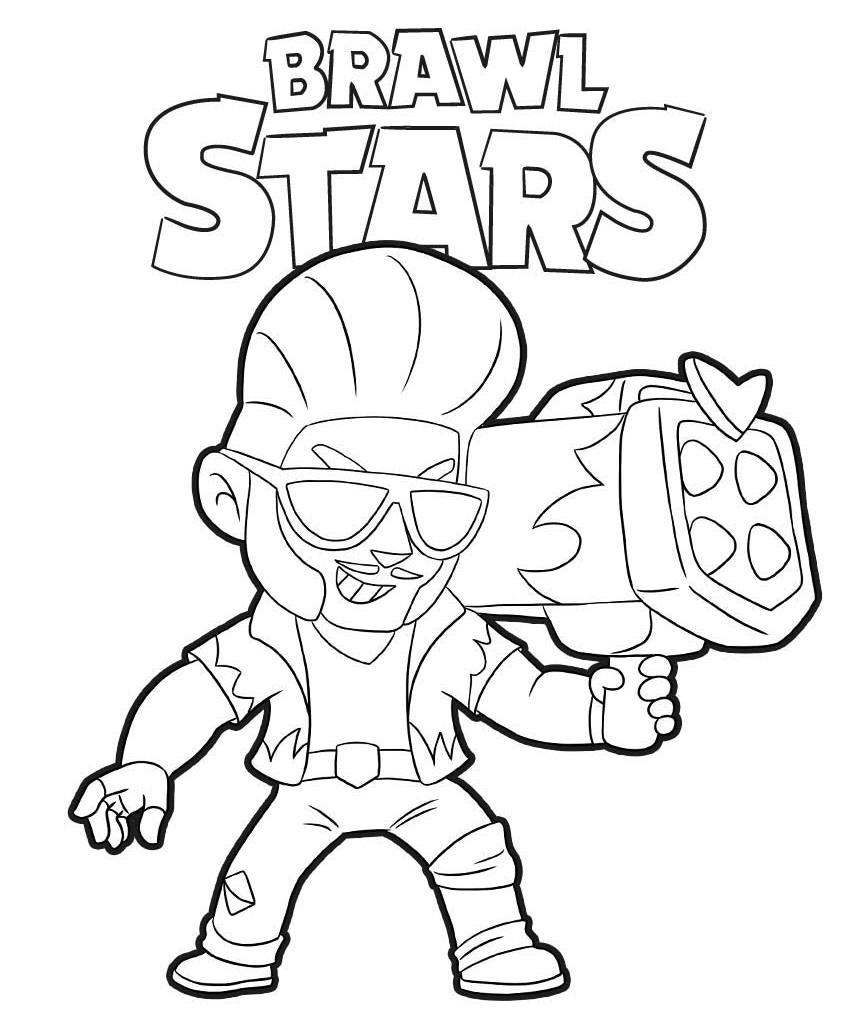 Coloriage Hot Rod Brock Brawl Stars - Brawl stars à imprimer