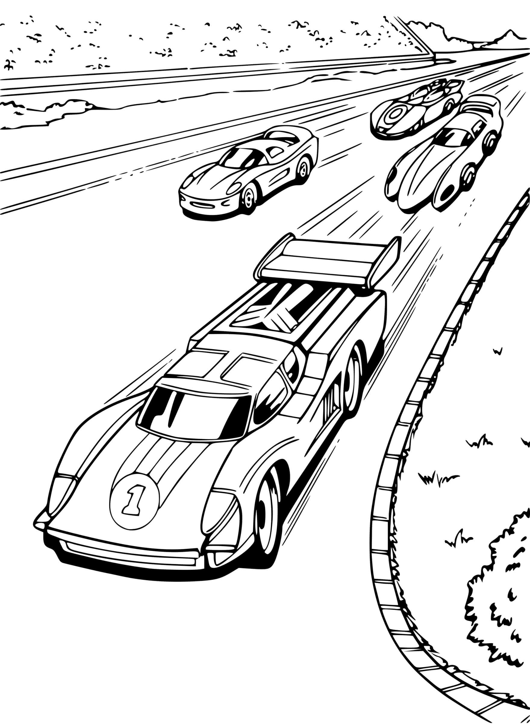 Coloriage Hot Wheel Voiture Competition - Hot wheels à imprimer