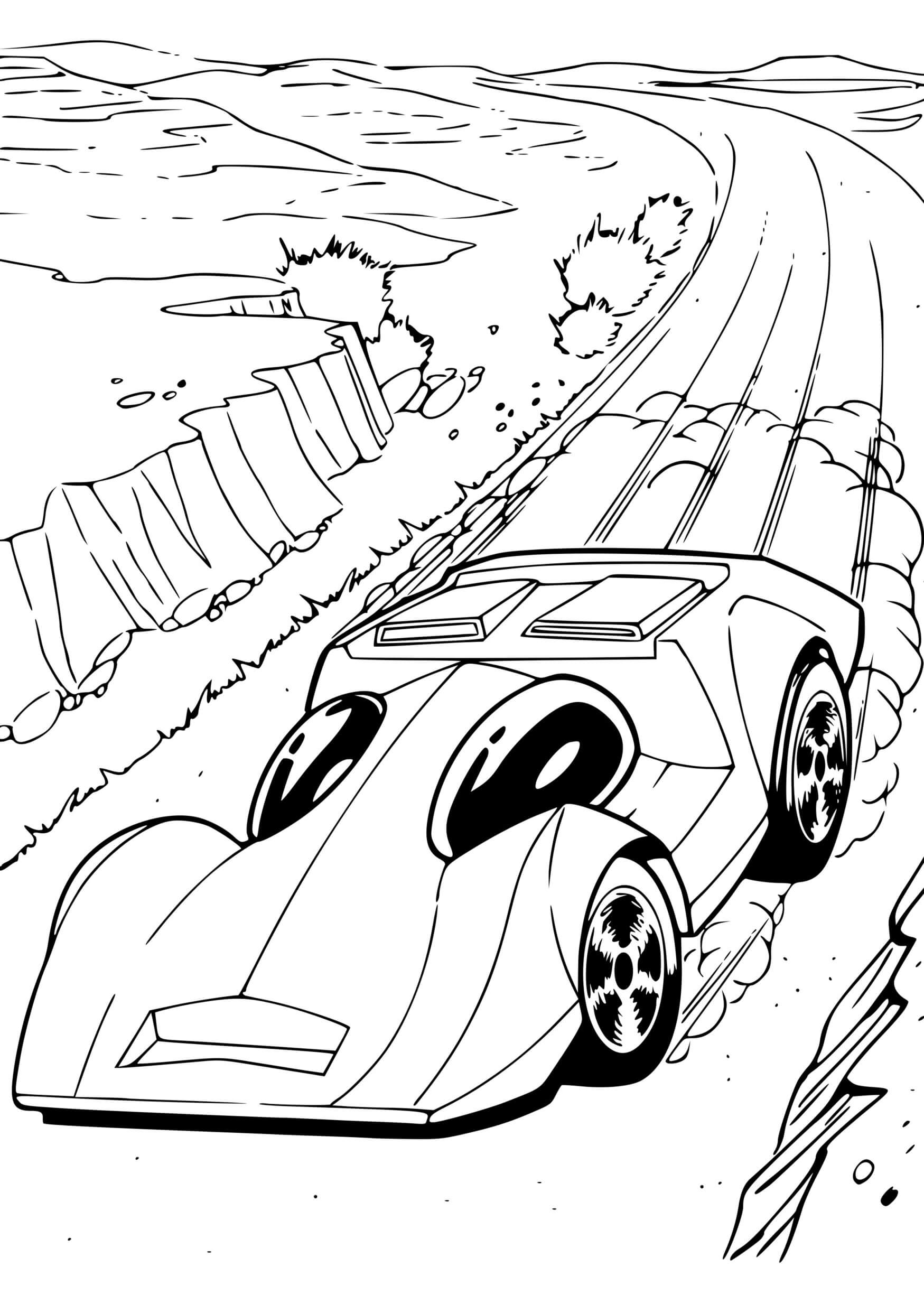 Coloriage Hot Wheels Automobile Voitures - Hot wheels à imprimer