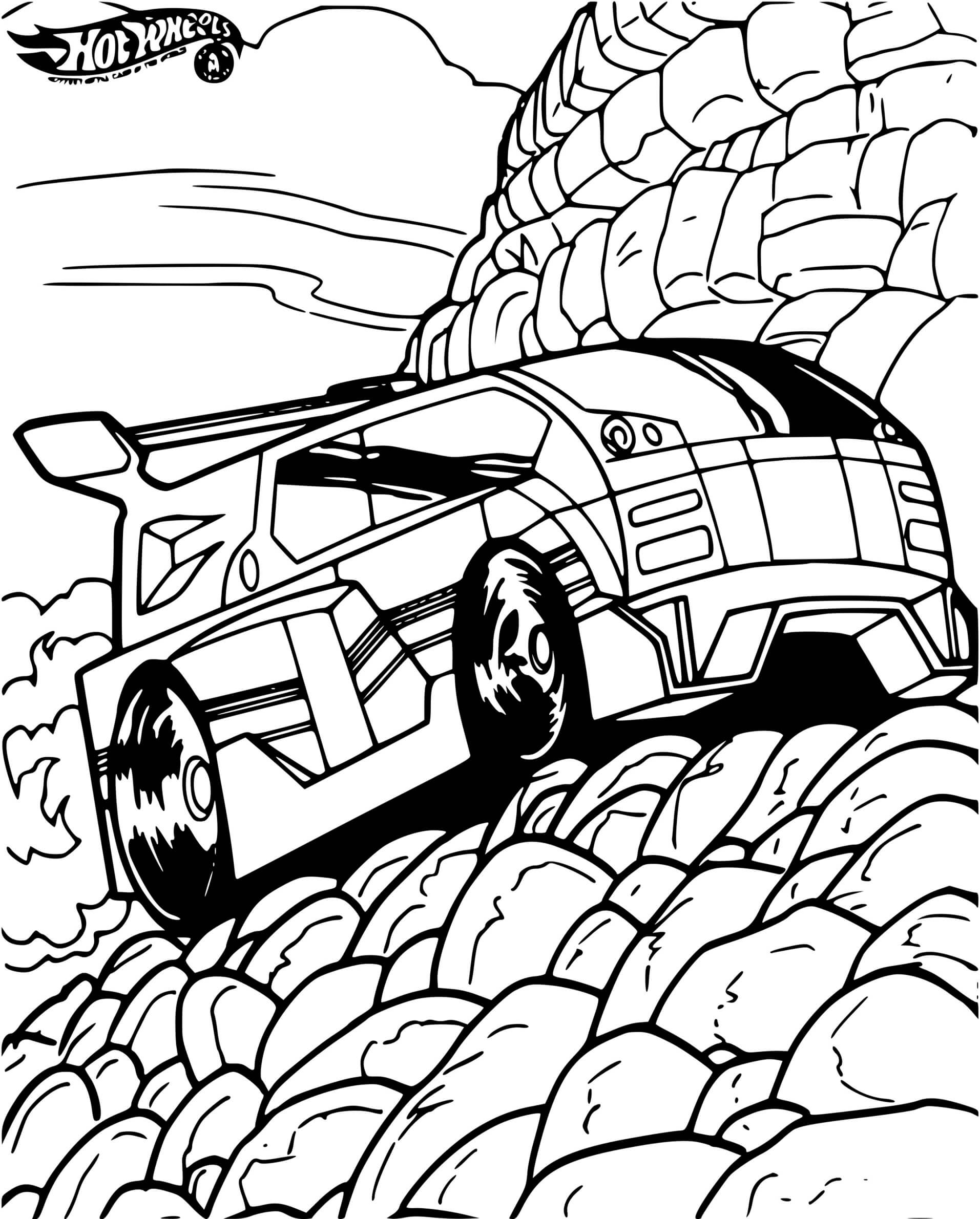 Coloriage Hot Wheels Dodge Strong Voiture - Hot wheels à imprimer