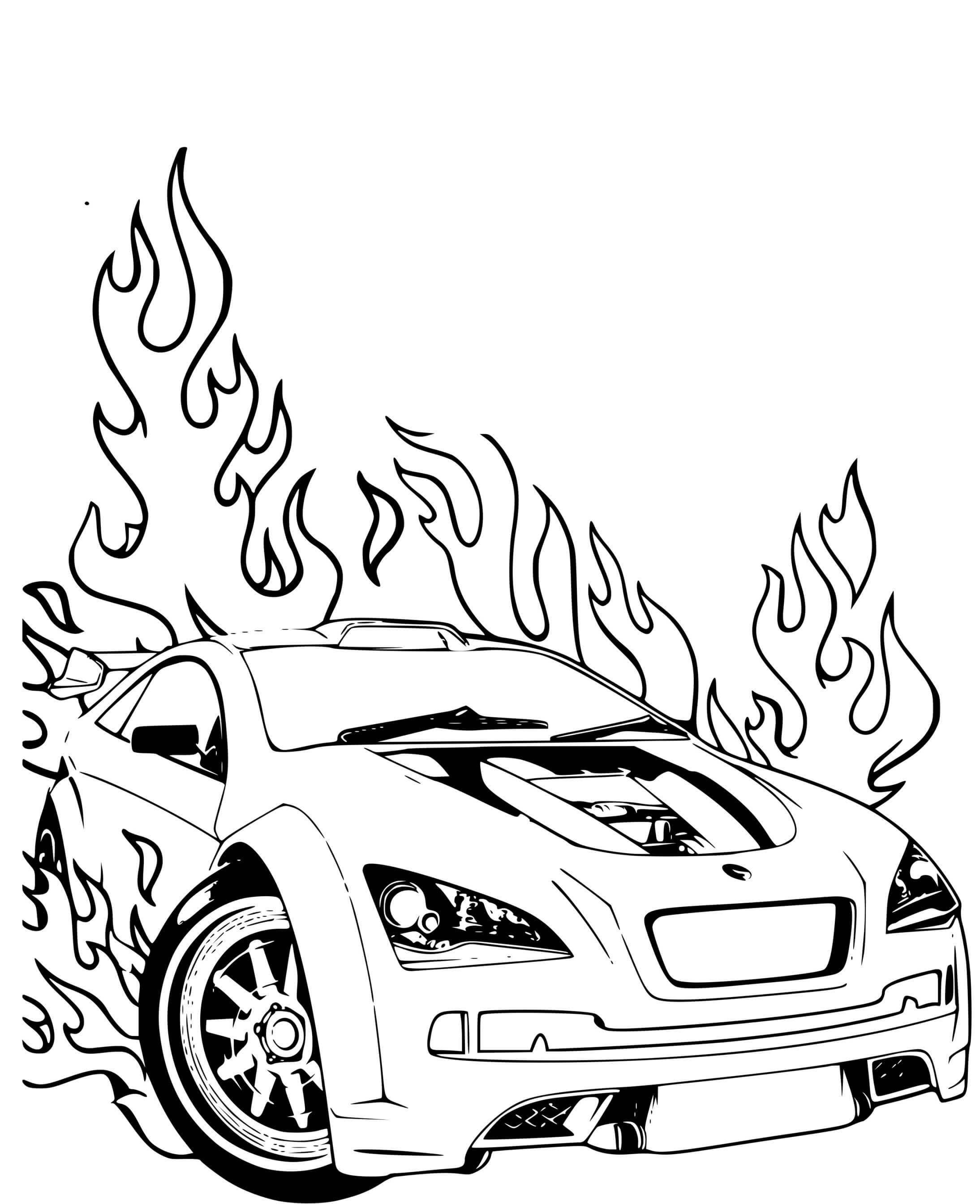 Coloriage Hot Wheels Ford Voiture - Hot wheels à imprimer