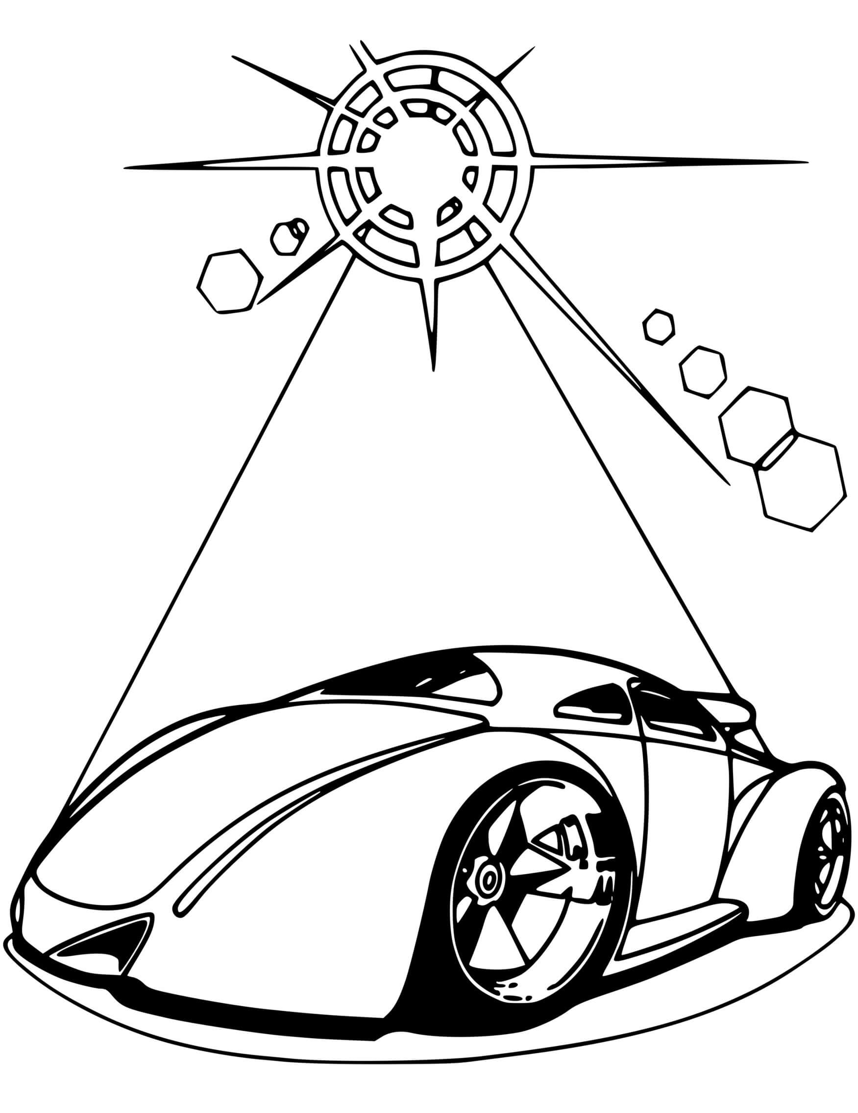 Coloriage Hot Wheels Futuristic Voiture - Hot wheels à imprimer