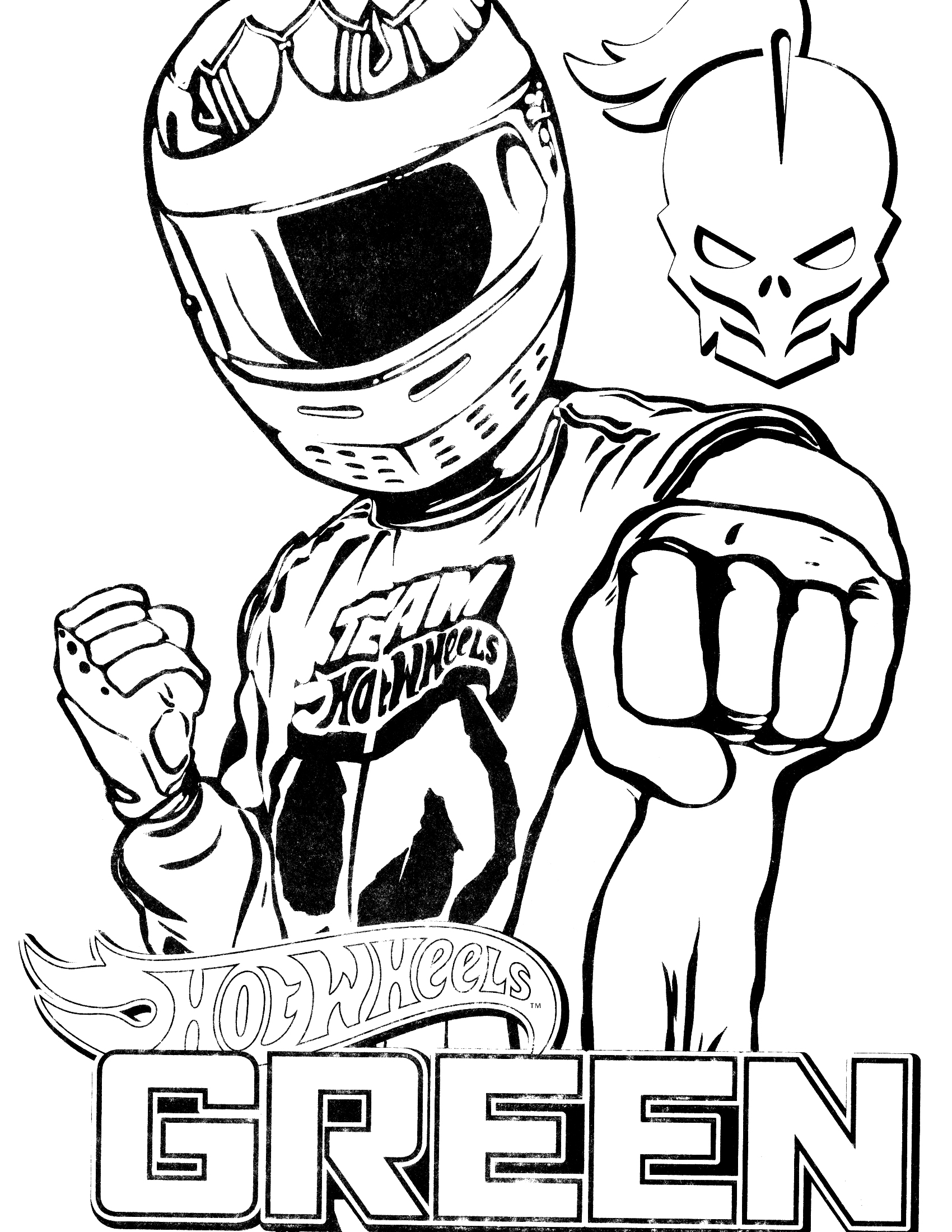 Coloriage Hot Wheels Green Driver - Hot wheels à imprimer