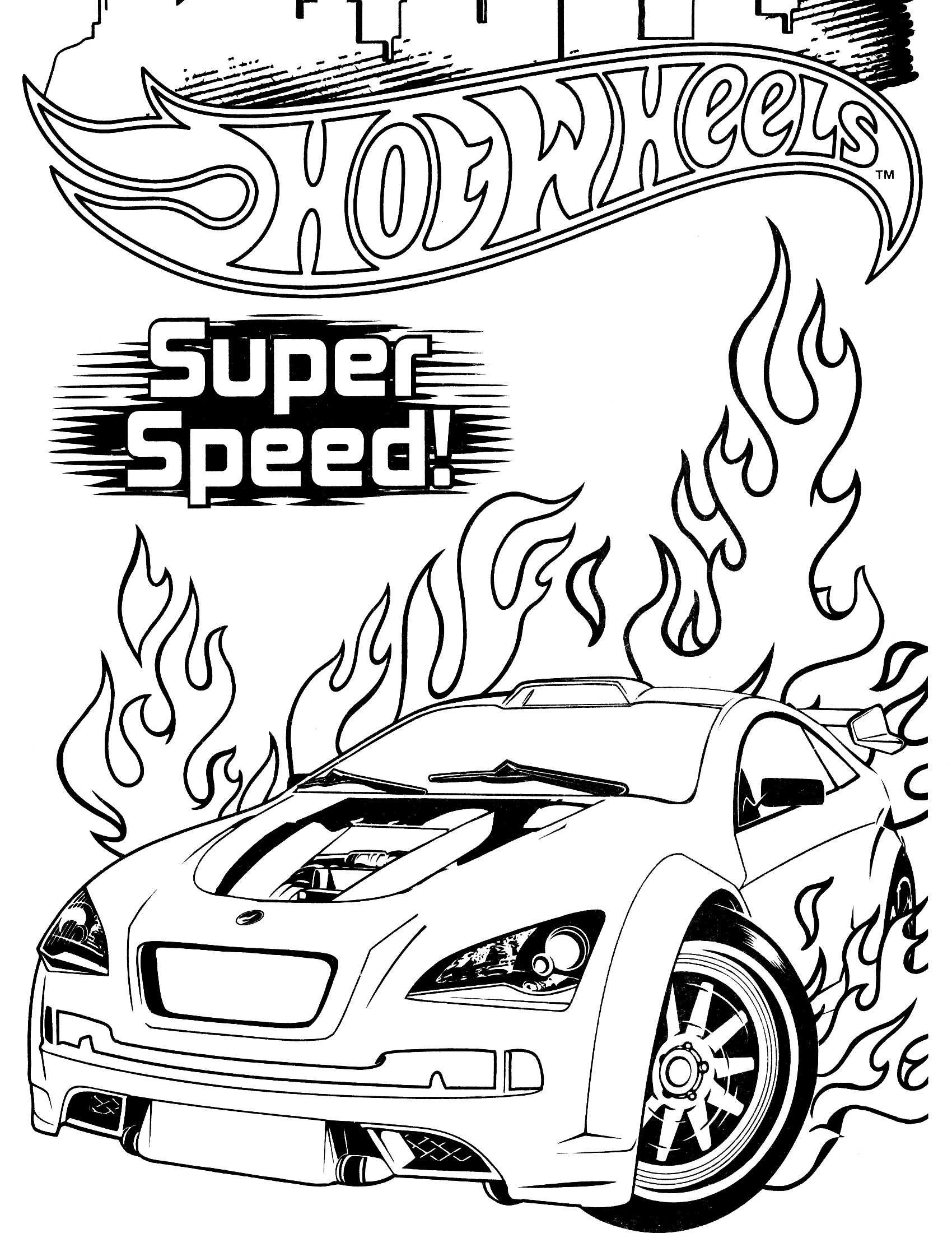 Coloriage Hot Wheels Super Vitesse - Hot wheels à imprimer