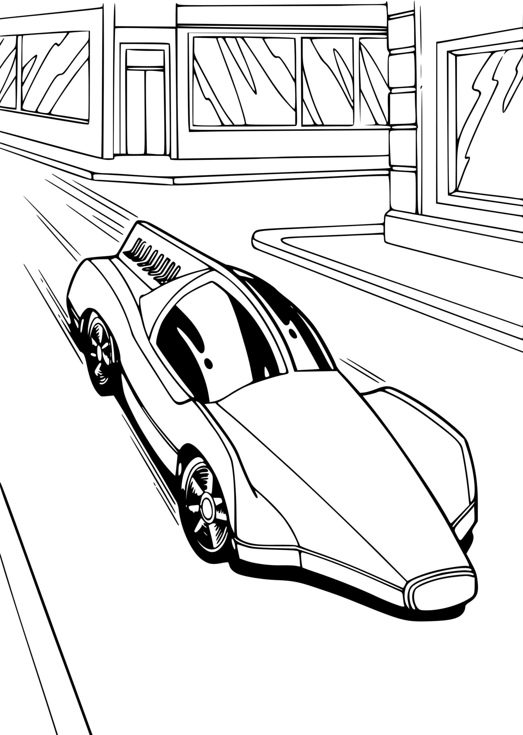 Coloriage Hot Wheels Rapide Voiture - Hot wheels à imprimer