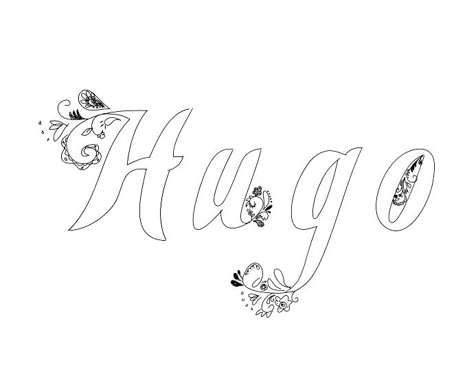 Coloriage Hugo - Prénom à imprimer