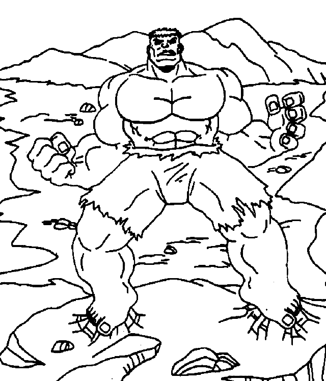 Coloriage Hulk Dans La Nature - Hulk à imprimer