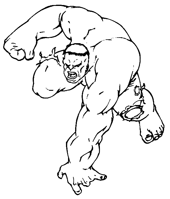 Coloriage Hulk Est Prêt A Courir - Super héros à imprimer