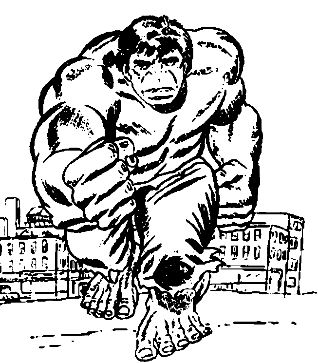 Coloriage Hulk Quitte La Ville - Hulk à imprimer
