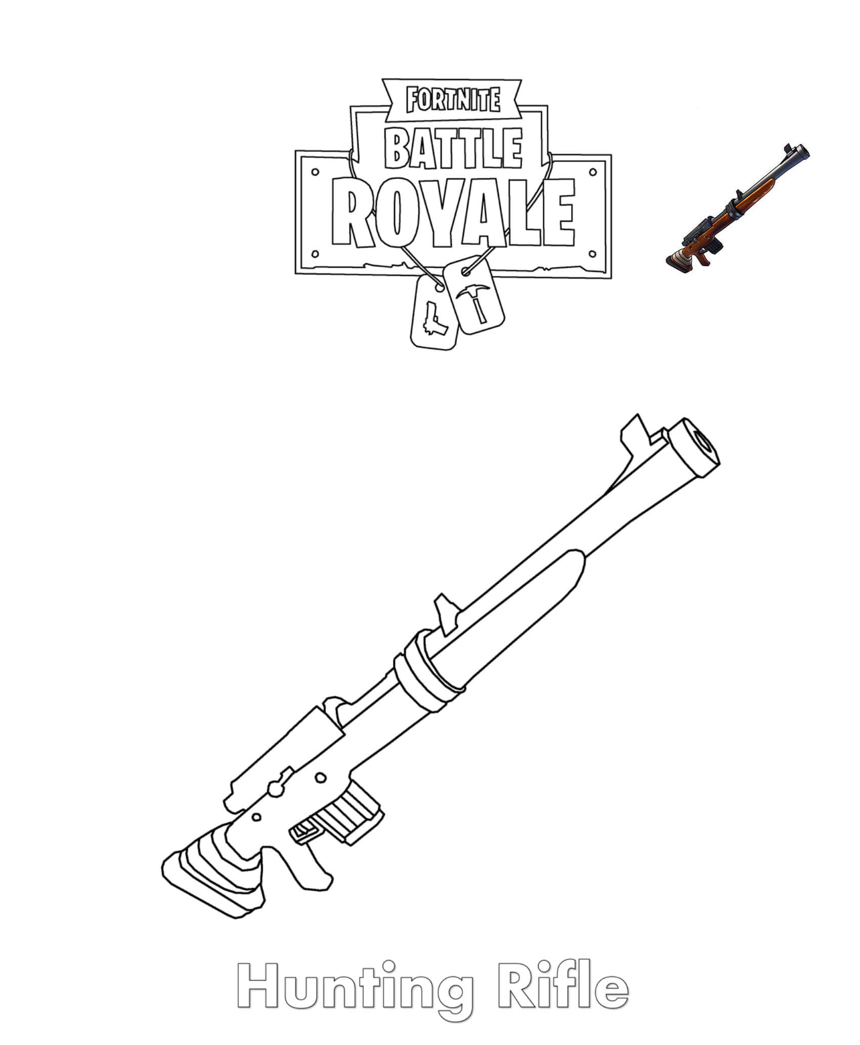 Coloriage Hunting Rifle Fortnite - Fortnite à imprimer