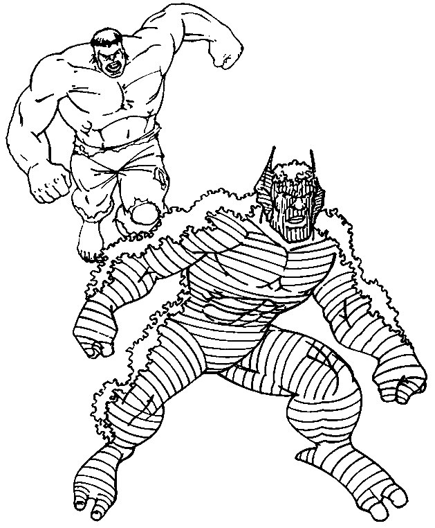 Coloriage Huylk Est A La Poursuite De Son Ennemi - Hulk à imprimer
