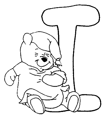 Coloriage I Winnie - Alphabet à imprimer