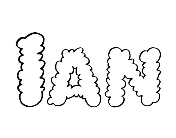 Coloriage Ian - Prénom à imprimer