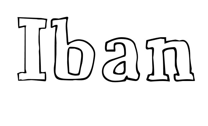 Coloriage Iban - Prénom à imprimer