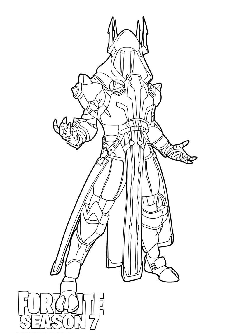 Coloriage Ice King Fortnite Saison 7 en tenue glacée - Fortnite à imprimer
