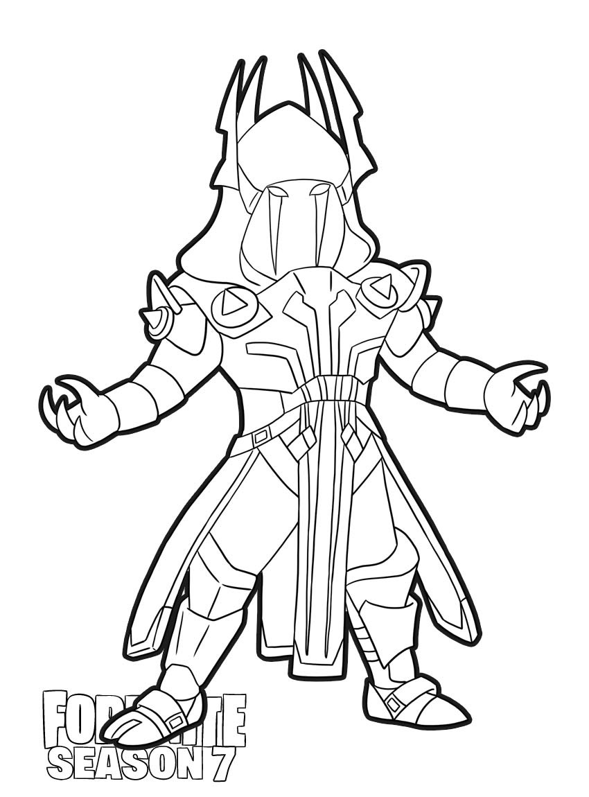 Coloriage Guerrier Ice King de Fortnite Saison 7 - Fortnite à imprimer