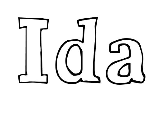 Coloriage Ida - Prénom à imprimer