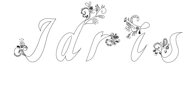 Coloriage Idris - Prénom à imprimer