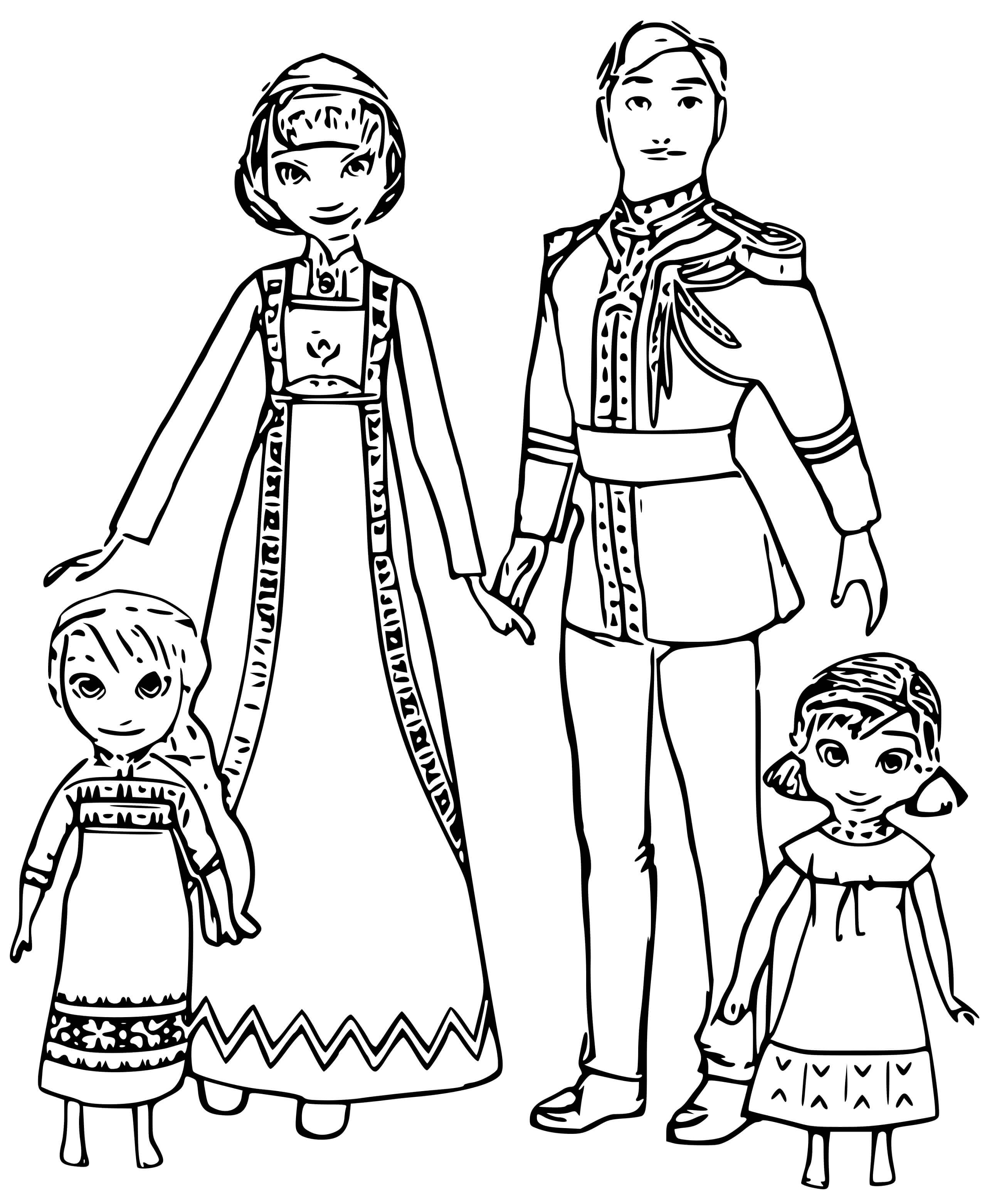Coloriage Iduna et Agnarr réunis dans La Reine des Neiges 2 - La Reine des neiges 2 à imprimer