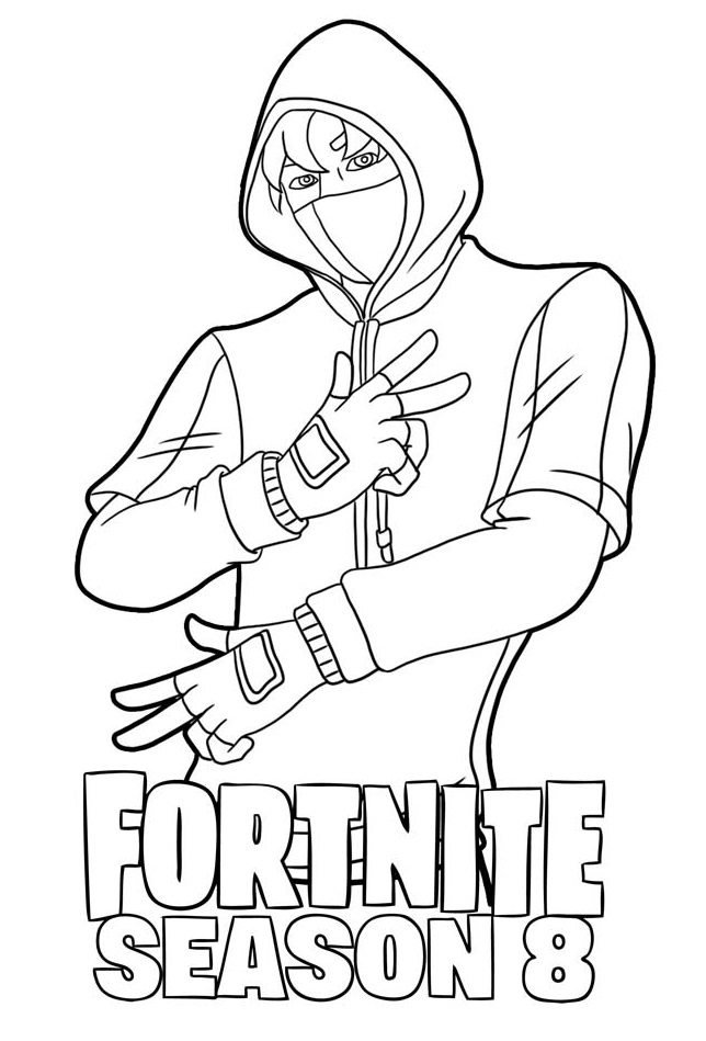 Coloriage Skin Ikonik Fortnite saison 8 - Fortnite à imprimer
