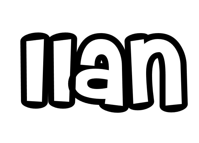 Coloriage Ilan - Prénom à imprimer