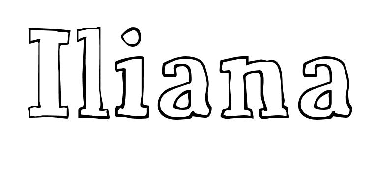 Coloriage Iliana - Prénom à imprimer