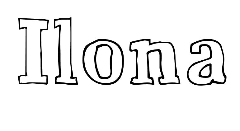 Coloriage Ilona - Prénom à imprimer