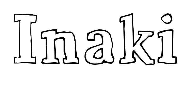 Coloriage Inaki - Prénom à imprimer