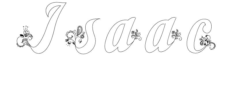 Coloriage Isaac - Prénom à imprimer