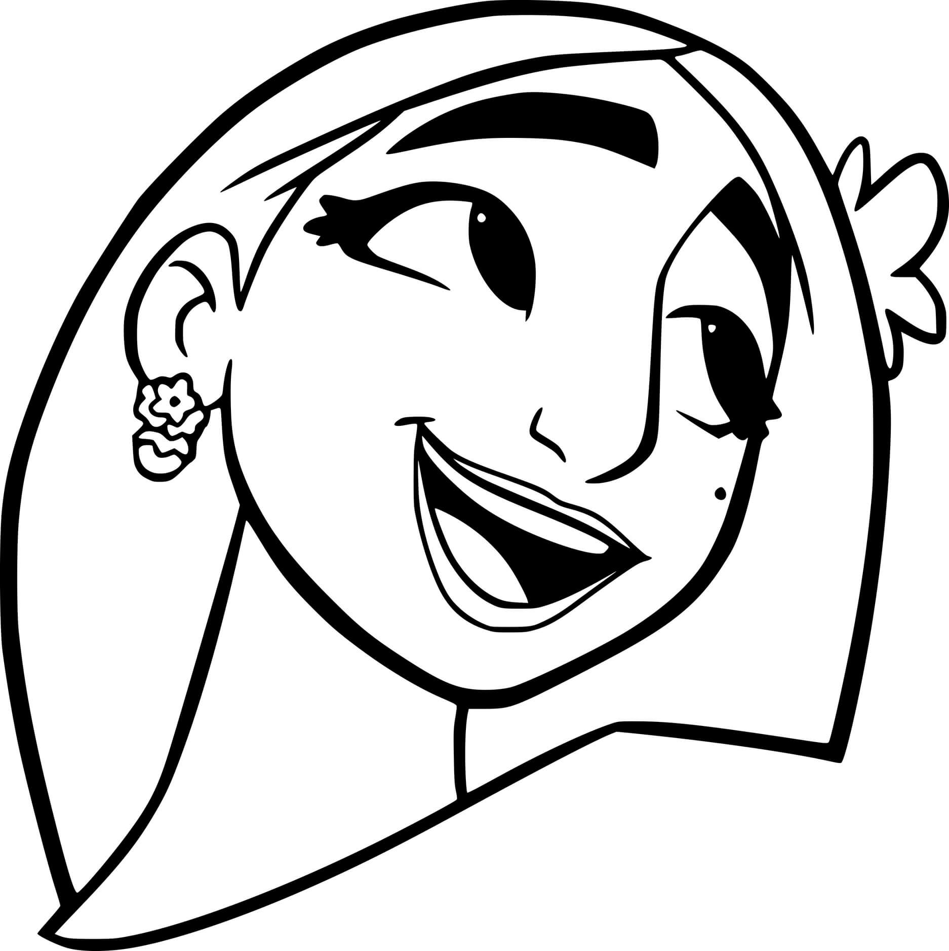 Coloriage Isabela Madrigal Face - Encanto à imprimer